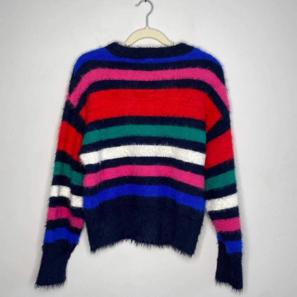 A NEW DAY Multi-coloured Striped Fuzzy Sweater | Size: S - Picture 4 of 4